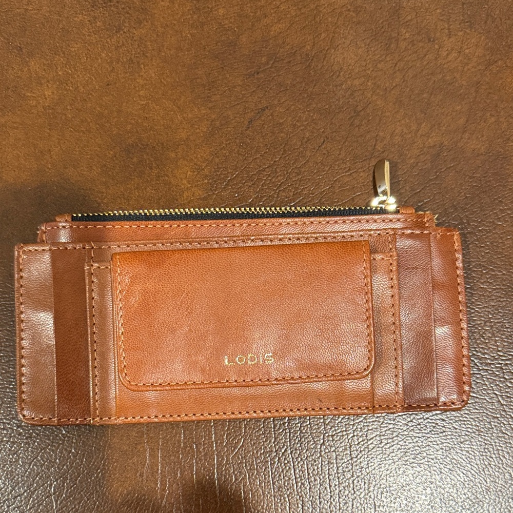 Lodis Brown Leather Card Wallet